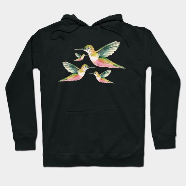 Birds watercolor  mirroring Hoodie by Pictonom